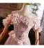 Chic / Beautiful Blushing Pink Appliques Sequins A-Line / Princess Prom Dresses 2025 Off-The-Shoulder Sleeveless Backless Floor-Length / Long Formal Dresses