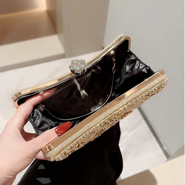 Sparkly Green Rhinestone Evening Party Clutch Bags 2025 Alloy