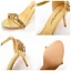 Sexy Champagne Faux Diamant Bride Cheville Sandales Femme 2023 7 cm Talons Aiguilles Peep Toes / Bout Ouvert Mariage Sandales Talons Hauts