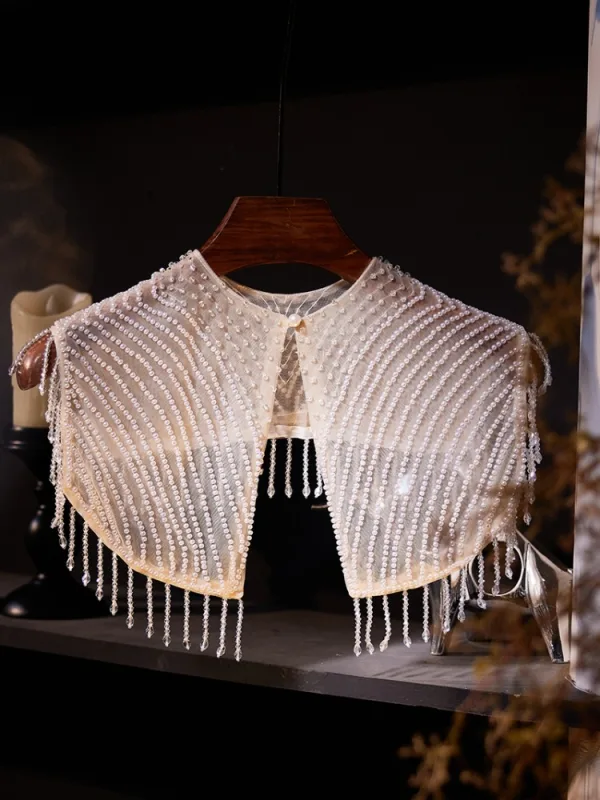Moda Białe Perła Wykonany Ręcznie Frezowanie Kutas szal 2025
