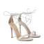 Sexy White Evening Party Womens Sandals 2022 11 cm Stiletto Heels Ankle Strap Open / Peep Toe Sandals High Heels
