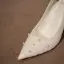 Elegant White Leather Pearl Wedding Shoes 2026 8 cm Stiletto Heels Pointed Toe Wedding Pumps High Heels