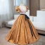Elegant Green Sequins Prom Dresses 2024 Ball Gown V-Neck Puffy Short Sleeve Backless Bow Sash Floor-Length / Long Prom Formal Dresses