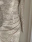 Sexy Champagne Paillettes Robe De Soirée 2023 Trompette / Sirène Encolure Carrée Manches Longues Dos Nu Thé Longueur Soirée Robe De Ceremonie