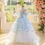 Flower Fairy Sky Blue Beading Pearl Butterfly Birthday Flower Girl Dresses 2025 Ball Gown Scoop Neck Sleeveless Backless Floor-Length / Long