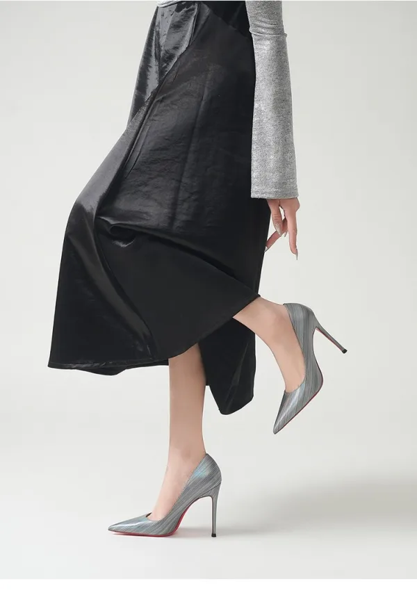 Unieke Blozen Roze Avond Leer Pumps 2025 10 cm Naaldhakken / Stiletto Spitse Neus Pumps Hoge Hakken