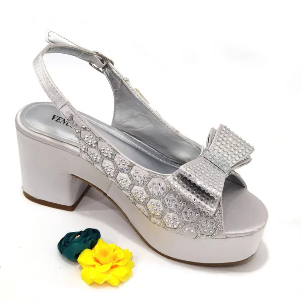 Chic / Beautiful Black Rhinestone Bow Womens Sandals Clutch Bags 2023 Evening Party 7 cm Thick Heels Open / Peep Toe Sandals High Heels Clutch Bags