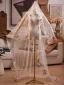 Chic / Beautiful Blushing Pink Lace Flower Prom shawl 2025 Tulle