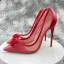 Charming Red Cocktail Party See-through Pumps 2023 12 cm Stiletto Heels Pointed Toe Pumps High Heels