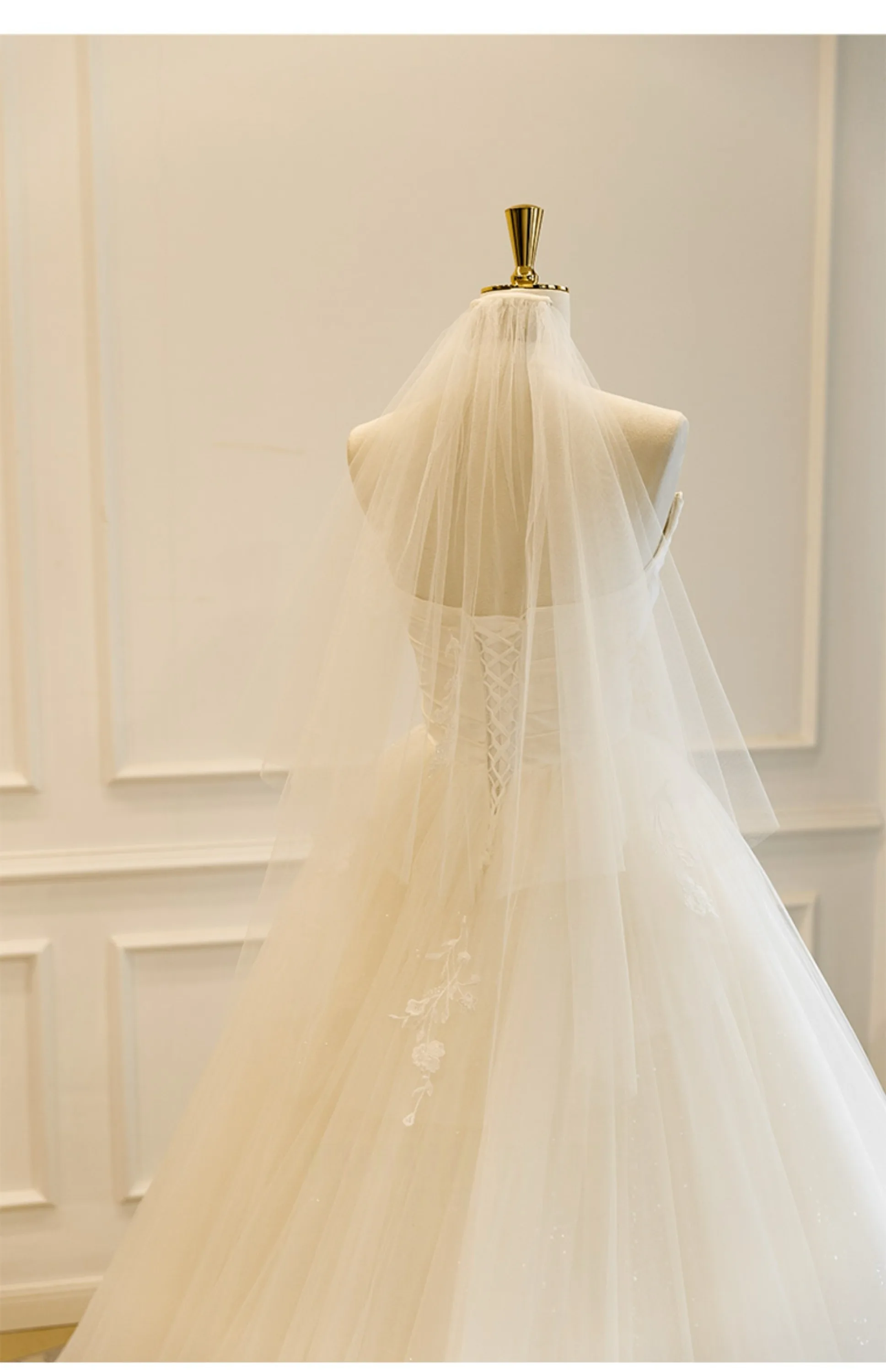 strapless open back dress Kamari Princess/Ball Gown High neck Ivory Wedding dress