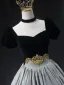 Elegante Schwarz Ballkleider 2025 Ballkleid Eckiger Ausschnitt Geschwollenes Kurze Ärmel Rückenfreies Lange Ball Festliche Kleider