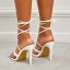 Fashion White Summer Cocktail Party Womens Sandals 2022 Ankle Strap 11 cm Stiletto Heels Open / Peep Toe Sandals High Heels