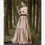 Elegant Beige Satin Prom Dresses 2022 A-Line / Princess Off-The-Shoulder Sleeveless Backless Bow Sash Floor-Length / Long Formal Dresses