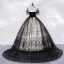 Élégant Noire Robe De Bal 2022 Robe Boule V-Cou Manches Courtes Dos Nu Longue Promo Robe De Ceremonie