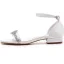 Sexig Vita Rhinestone Platt Brudskor 2023 Ankelband Peep Toe Bröllop Sandaler