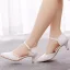 Élégant Blanche En Dentelle Fleur Chaussure De Mariée 2022 5 cm Talons Aiguilles À Bout Pointu Mariage Talons Hauts