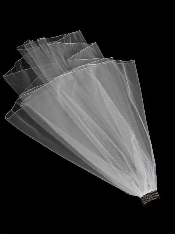 Simple Blanche Tulle Voile De Mariée 2026