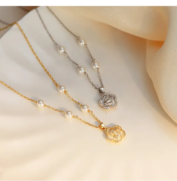 Mode Argenté Faux Diamant Fleur Perle Soirée Argent sterling Colliers Accessorize 2023