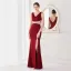 Chic / Beautiful White Satin Evening Dresses 2022 Trumpet / Mermaid V-Neck Sleeveless Backless Rhinestone Split Front Floor-Length / Long Evening Party Formal Dresses