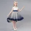 Chic / Beautiful Champagne Appliques Sequins Birthday Flower Girl Dresses 2023 A-Line / Princess Scoop Neck Sleeveless Bow Short Flower Girl Dresses