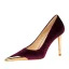Fashion Burgundy Evening Party Suede Pumps 2023 10 cm Stiletto Heels Pointed Toe Pumps High Heels