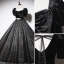 Élégant Noire Glitter Robe De Bal 2023 Robe Boule Encolure Carrée Faux Diamant Manches Courtes Dos Nu Noeud Longue Promo Robe De Ceremonie