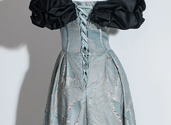 Chic / Beautiful Black Pearl Prom Dresses 2026 A-Line / Princess Ruffle Off-The-Shoulder Short Sleeve Floor-Length / Long Formal Dresses