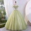 Modern / Fashion Sage Green Sequins Prom Dresses 2023 Ball Gown Off-The-Shoulder Sleeveless Backless Floor-Length / Long Prom Formal Dresses