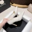 Fashion Black Evening Party Pumps 2023 Leather 8 cm Stiletto Heels Pointed Toe Pumps High Heels