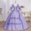 Vintage / Retro Medieval Champagne Lace Flower Ruffle Prom Dresses 2025 Ball Gown Square Neckline Bat Sleeve Backless Floor-Length / Long Formal Dresses