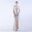 Sexy Black Sequins Evening Dresses 2024 Trumpet / Mermaid Strapless Tassel Sleeveless Backless Floor-Length / Long Evening Party Formal Dresses