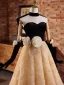 Mode Champagner Applikationen Rüschen Ballkleider 2024 Ballkleid Bandeau Ärmellos Rückenfreies Schleife Lange Ball Festliche Kleider