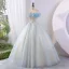 Modern / Fashion Sky Blue Glitter Beading Sequins Prom Dresses 2023 Ball Gown Strapless Sleeveless Backless Floor-Length / Long Prom Formal Dresses