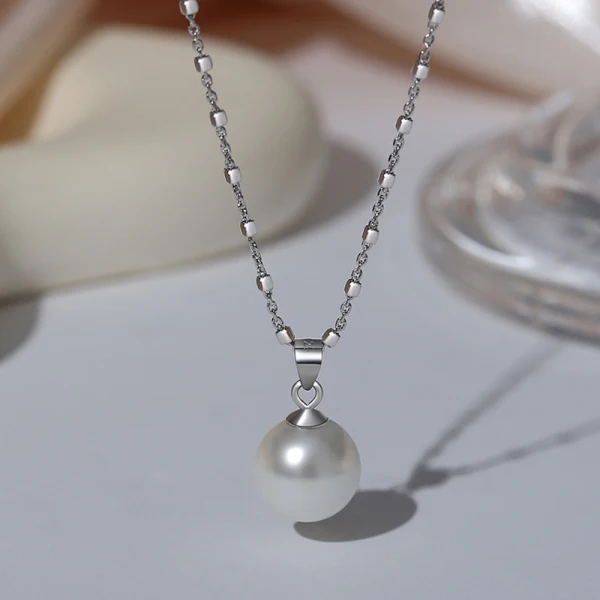 Eleganta Silver Bal Saterling Silver Pärla Halsband 2023 Tillbehör