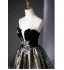 Elegant Black Lace Flower Prom Dresses 2024 Ball Gown Strapless Sleeveless Backless Floor-Length / Long Prom Formal Dresses