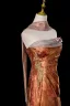 Sexy Gold Printing Evening Dresses 2025 Trumpet / Mermaid Strapless Sleeveless Backless Sweep Train Formal Dresses