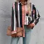 Fashion Women Multi-Colors Stripe Loose Blouses 2021 Lapel  Long Sleeve Street Wear