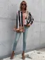 Fashion Women Multi-Colors Stripe Loose Blouses 2021 Lapel  Long Sleeve Street Wear
