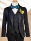 Fall Winter Black Long Sleeve 6-piece Boys Wedding Suits 2025 Body Jewellery Coat Pants Shirt Tie Vest