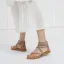 Bohême Ethnique Marron Plage Plate Sandales Femme 2022 Bride Cheville Peep Toes / Bout Ouvert Sandales