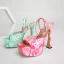 Sexy Rougissant Rose Cocktail Sandales Femme 2022 14 cm Talons Aiguilles Bride Cheville Peep Toes / Bout Ouvert Sandales Talons Hauts