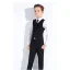 Fashion Black 6-piece Long Sleeve Boys Wedding Suits 2023 Wedding Coat Pants Shirt Tie Vest