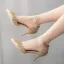 Chic / Beautiful Gold Rhinestone Sequins Wedding Shoes 2022 Ankle Strap 7 cm Stiletto Heels Pointed Toe Wedding High Heels