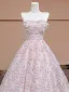 Chic / Belle Rougissant Rose Appliques Paillettes Robe De Bal 2024 Robe Boule Bustier Sans Manches Dos Nu Longue Promo Robe De Ceremonie