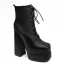 Ungewöhnlich Schwarz Cocktail Stiefel Damen 2023 Wasserdichte 14 cm Thick Heels Quadratische Zehe Stiefel Hochhackige