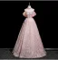 Charmant Rougissant Rose Perlage Faux Diamant Paillettes Gland Robe De Bal 2025 Princesse De l'épaule Sans Manches Dos Nu Longue Promo Robe De Ceremonie