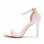 Sexy White Evening Party Womens Sandals 2023 Ankle Strap 9 cm Stiletto Heels Open / Peep Toe Sandals High Heels