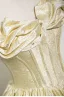 Chic / Beautiful Yellow Prom Dresses Ball Gown 2025 Off-The-Shoulder Short Sleeve Backless Floor-Length / Long Prom Formal Dresses