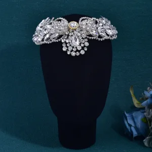 Uroczy Srebrny Rhinestone Stop Ślub Ozdoby Do Włosów Ślubne 2024