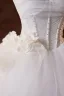 Elegante Weiß Applikationen Brautkleider / Hochzeitskleider 2025 Ballkleid Bandeau Ärmellos Rückenfreies Sweep / Pinsel Zug Hochzeit